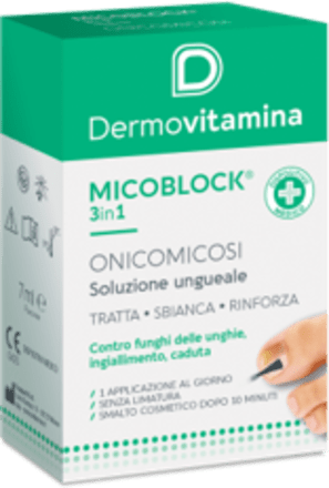Micoblock 3 in 1 soluzione ungueale onicomicosi Dermovitamina