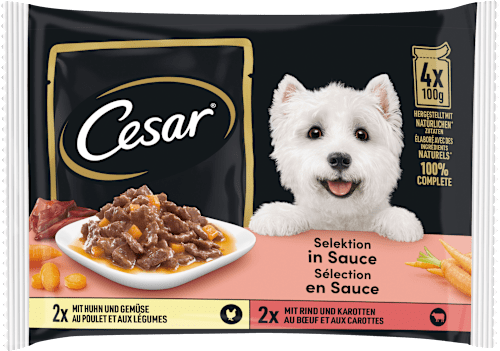 Nassfutter Hund Selektion in Sauce Cesar
