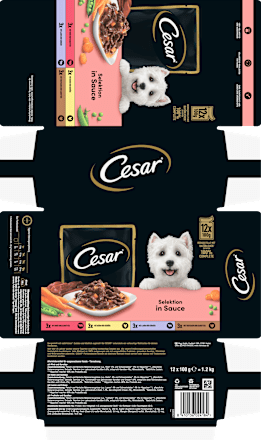 Nassfutter Hund Selektion in Sauce, Multipack (12x100 g) Cesar