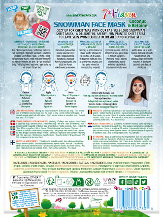 Maska za obraz v obliki krpice Snowman 7th Heaven