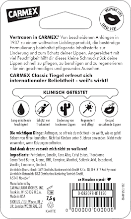 Lippenpflege Classic Tiegel Carmex