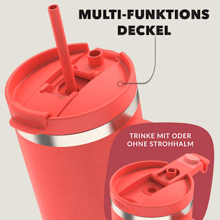 Thermotrinkbecher mit Strohhalm Coral  Contigo