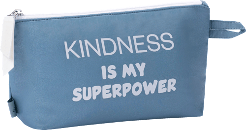 Kosmetiktasche blau "kindness is my superpower" Miomojo