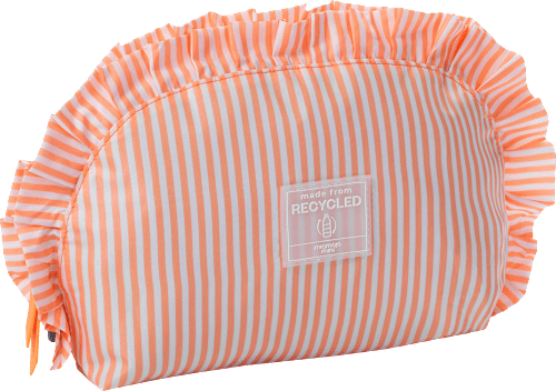 Kulturbeutel orange Streifen Miomojo
