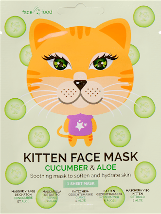 Kitten Face maska za lice u maramici - krastavac i aloa 7th Heaven