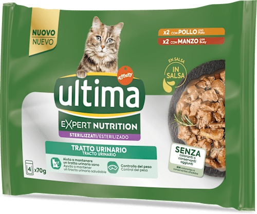 Cibo umido per gatti sterilizzati con pollo e manzo ultima