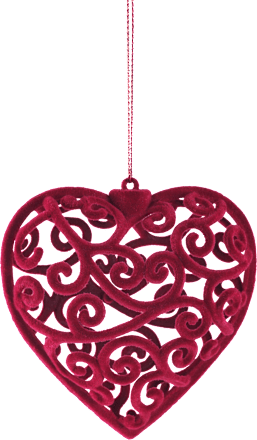 Ukras za božićnu jelku – Srce, crveno  ZOVAK