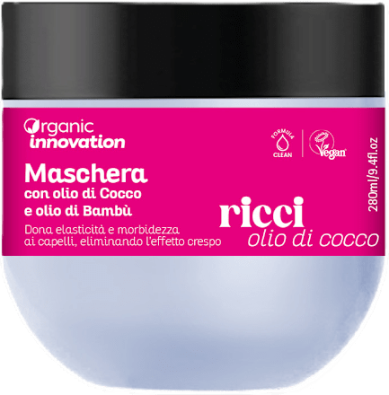 Maschera ricci con olio di cocco e bambù Organic Innovation