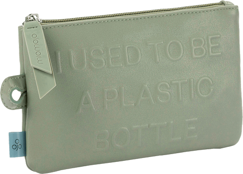 Kosmetiktasche grün "I used to be a plastic bottle" Miomojo
