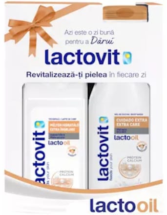 Set gel duș + lapte de corp  lactovit