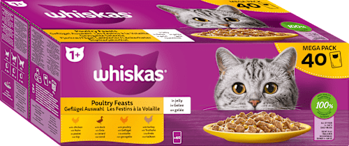 Nassfutter Katze 1+ Geflügelauswahl Mega Pack Whiskas