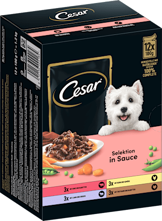 Nassfutter Hund Selektion in Sauce, Multipack (12x100 g) Cesar