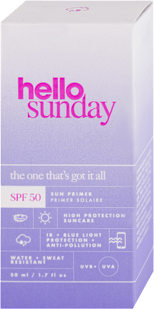 the one that's got it all prajmer za zaštitu lica od sunca, SPF 50 hello sunday
