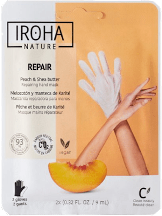 Intenzívna regeneračná maska na ruky s broskyňou Repair Peach - rukavice 1 pár IROHA nature