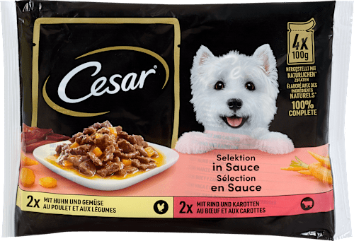 Nassfutter Hund Selektion in Sauce Cesar