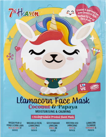 Llamacorn Face maska za lice u maramici – kokos i papaja 7th Heaven