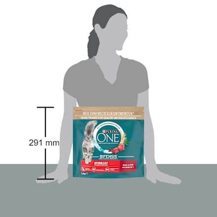 Trockenfutter Katze mit Rind & Weizen, Sterilcat, Adult PURINA ONE