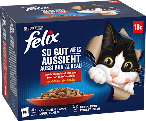 Geschmacksvielfalt vom Land in Gelee, Multipack (18x85 g) Felix