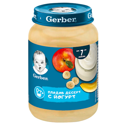 Плодов десерт с йогурт, 7м + Gerber Organic