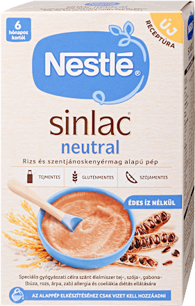 Sinlac Neutral rizs és szentjánoskenyérmag alapú pép Nestlé