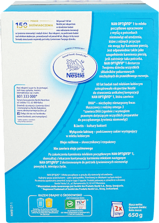 Mleko początkowe Optipro 1  Nestlé NAN