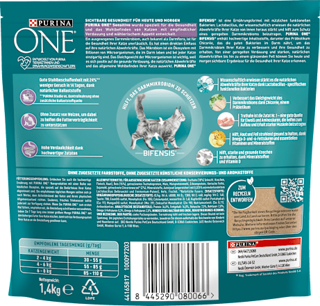 Trockenfutter Katze sensitive mit Truthahn & Reis, Adult PURINA ONE