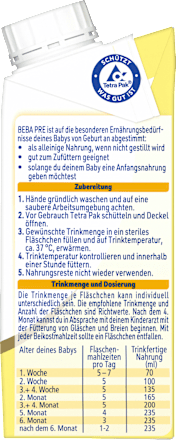 Anfangsmilch Pre trinkfertig von Geburt an Nestlé BEBA