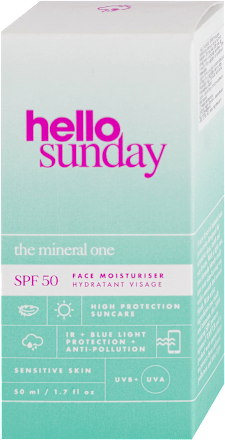 the mineral one krema sa mineralinim filterima za zaštitu lica od sunca, SPF 50  hello sunday