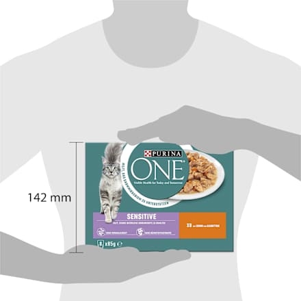 Nassfutter Katze Sensitive mit Huhn & Karotten, Multipack (8x85 g) PURINA ONE