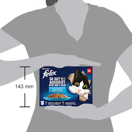 Nassfutter Katze Geschmacksvielfalt aus dem Wasser in Gelee Multipack (18x85 g) Felix