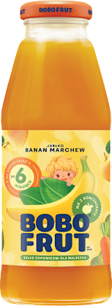 Nektar owocowo-warzywny jabłko, banan, marchewka, po 6. miesiącu  BOBO FRUT