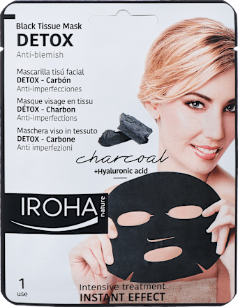 Intenzivna maska Detox v črnem robčku IROHA nature