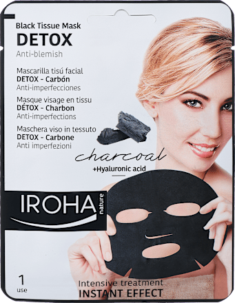 Intenzivna maska Detox v črnem robčku IROHA nature
