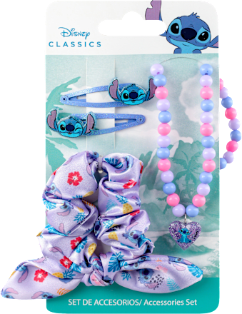 Disney CLASSICS Lilo&Stitch set - ogrlica, dve šnalice i gumica Disney