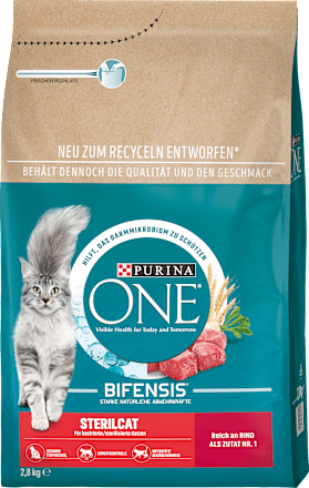 Trockenfutter Katze mit Rind & Weizen, Sterilcat, Adult PURINA ONE