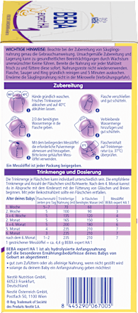 Anfangsmilch Expert HA1 von Geburt an Nestlé BEBA