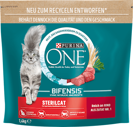 Trockenfutter Katze mit Rind & Weizen, Sterilcat, Adult PURINA ONE