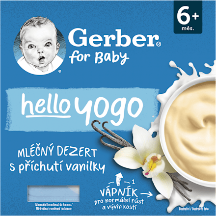 hello yogo mléčný dezert s příchutí vanilky 4x100g Gerber