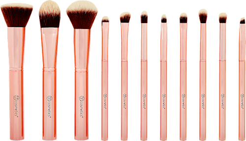 Pinselset Metal Rose & Kosmetiktasche bh cosmetics