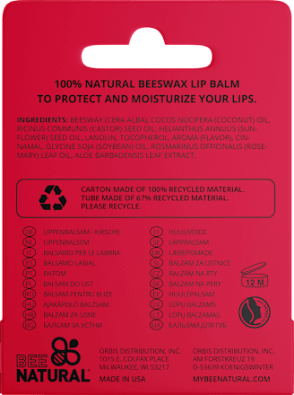 Lippenpflege Cherry  BEE NATURAL