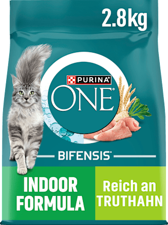 Trockenfutter Katze mit Truthahn & Vollkorn Getreide, Indoor Formula, Adult PURINA ONE