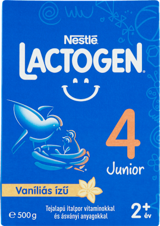 LACTOGEN 4 JUNIOR Vaníliás ízű Tejalapú italpor vitaminokkal és ásványi anyagokkal 2év+ Nestlé