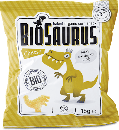 Pufuleți dinozaur cu aromă de brânză BioSaurus