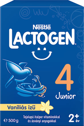 LACTOGEN 4 JUNIOR Vaníliás ízű Tejalapú italpor vitaminokkal és ásványi anyagokkal 2év+ Nestlé