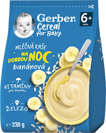 Cereal mléčná kaše banánová na dobrou noc, 6m+ Gerber Cereal