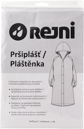 Priehľadný pršiplášť pre dospelých - veľ. L-LX, biela REJNI