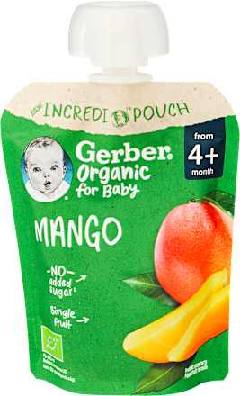 Bio gyümölcspüré mangó 4 hónapos kortól Gerber Organic