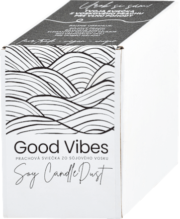 Prachová sviečka zo sójového vosku  Good Vibes
