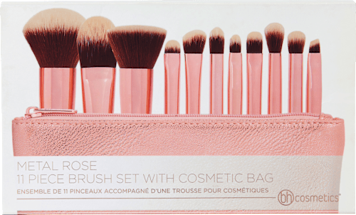 Pinselset Metal Rose & Kosmetiktasche bh cosmetics