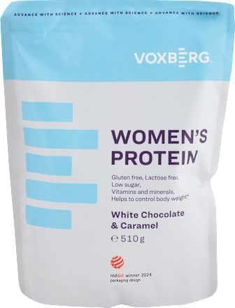 Proteínový prášok pre ženy Women´s Protein biela čokoláda a karamel VOXBERG
